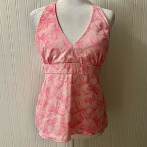 Vineyard Vines Pink Halter Top with Dragonfly Design
